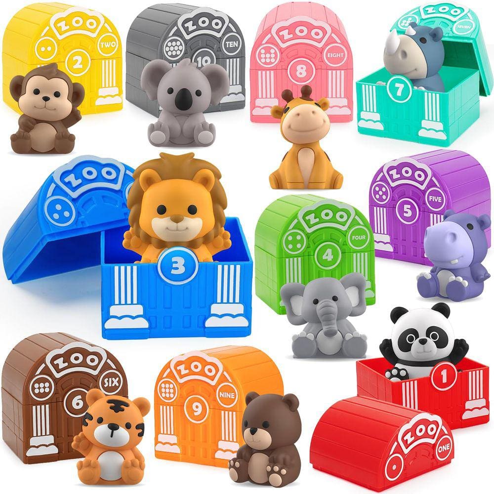 Learning Toy Aigybobo Safari Animals para crianças de 1 a 3 anos com 20