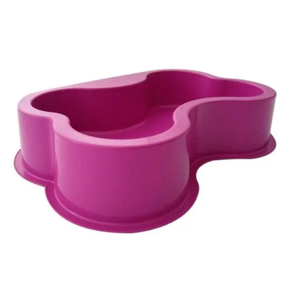 Comedouro Bebedouro Pote Osso Cão Gato Cachorro Rosa Pink 1L