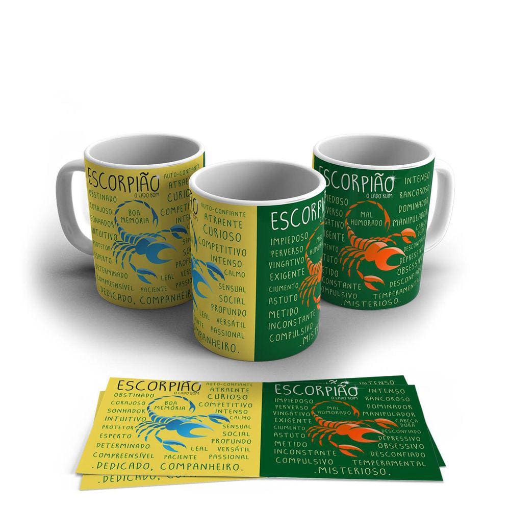 Caneca Personalizada Cerâmica Signo Escorpião 325ml