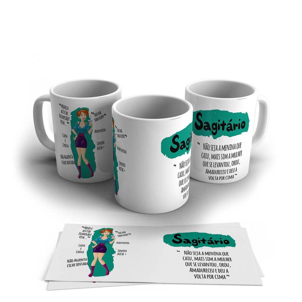 Caneca Personalizada Cerâmica Signo Sagitário 325ml