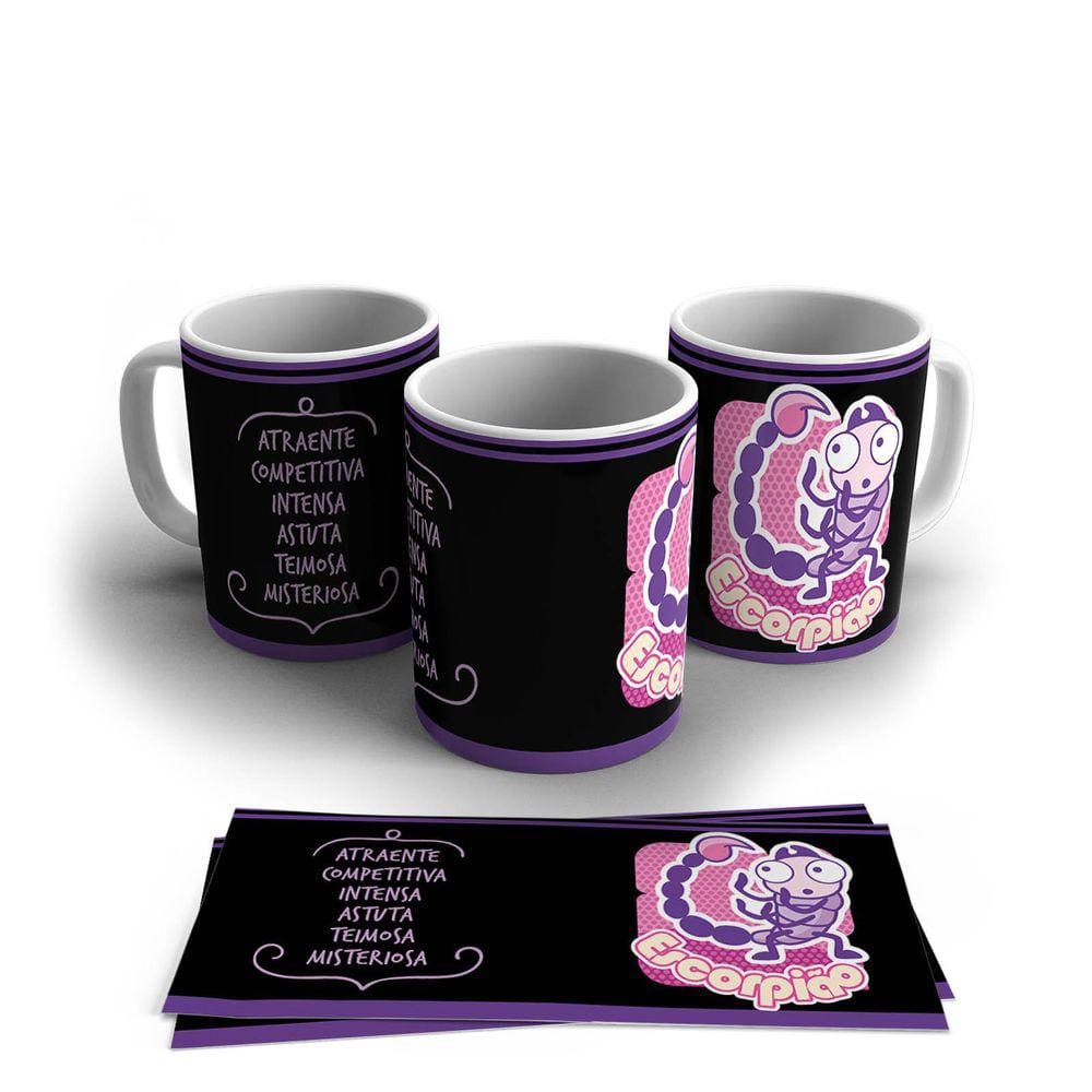 Caneca Personalizada Cerâmica Signo Escorpião 325ml