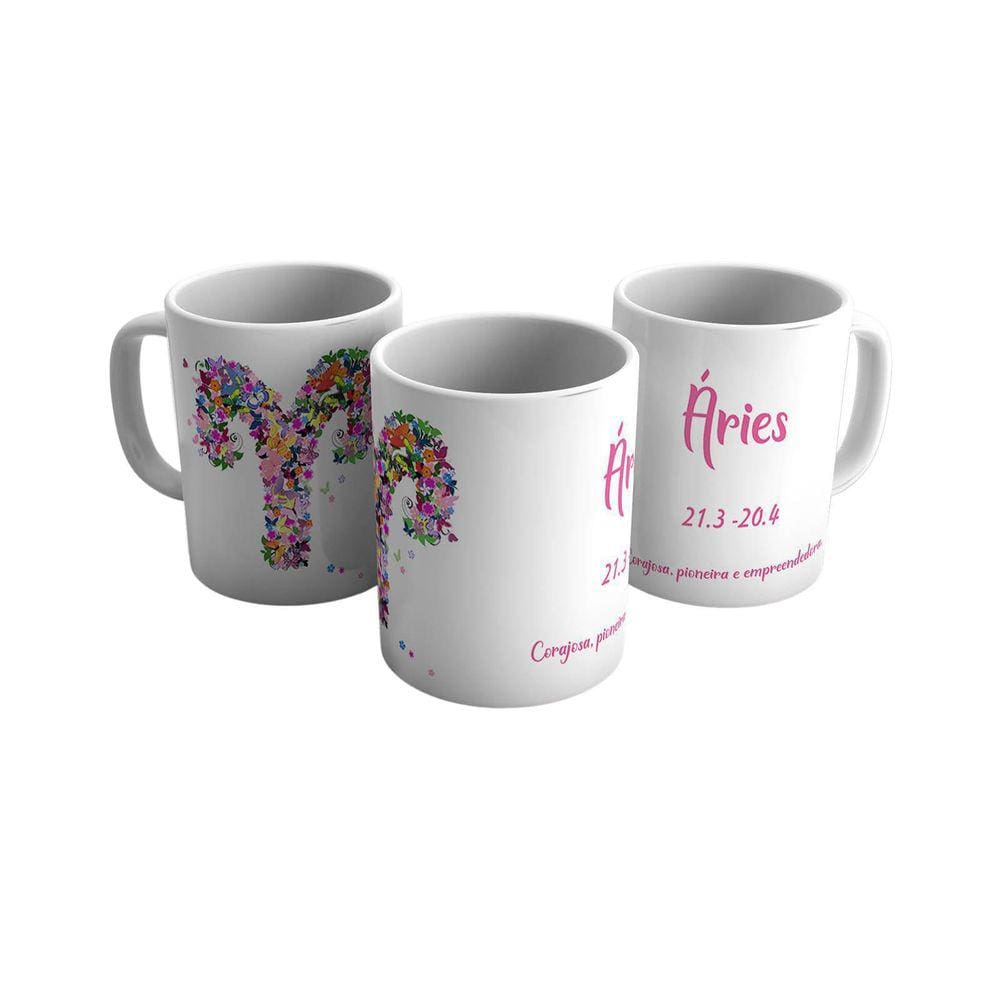 Caneca Personalizada Cerâmica Signo Áries 325ml