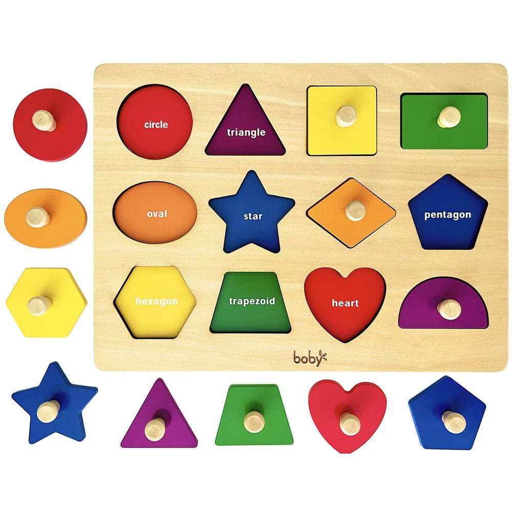 Puzzle Toy Dailyfunn Montessori Shape Peg 12-24 meses para bebês