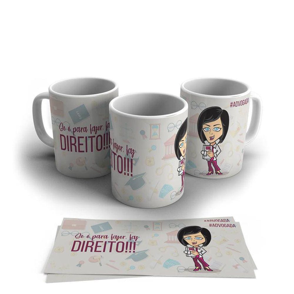 Caneca Personalizada Porcelana Profissão Advogado 325ml
