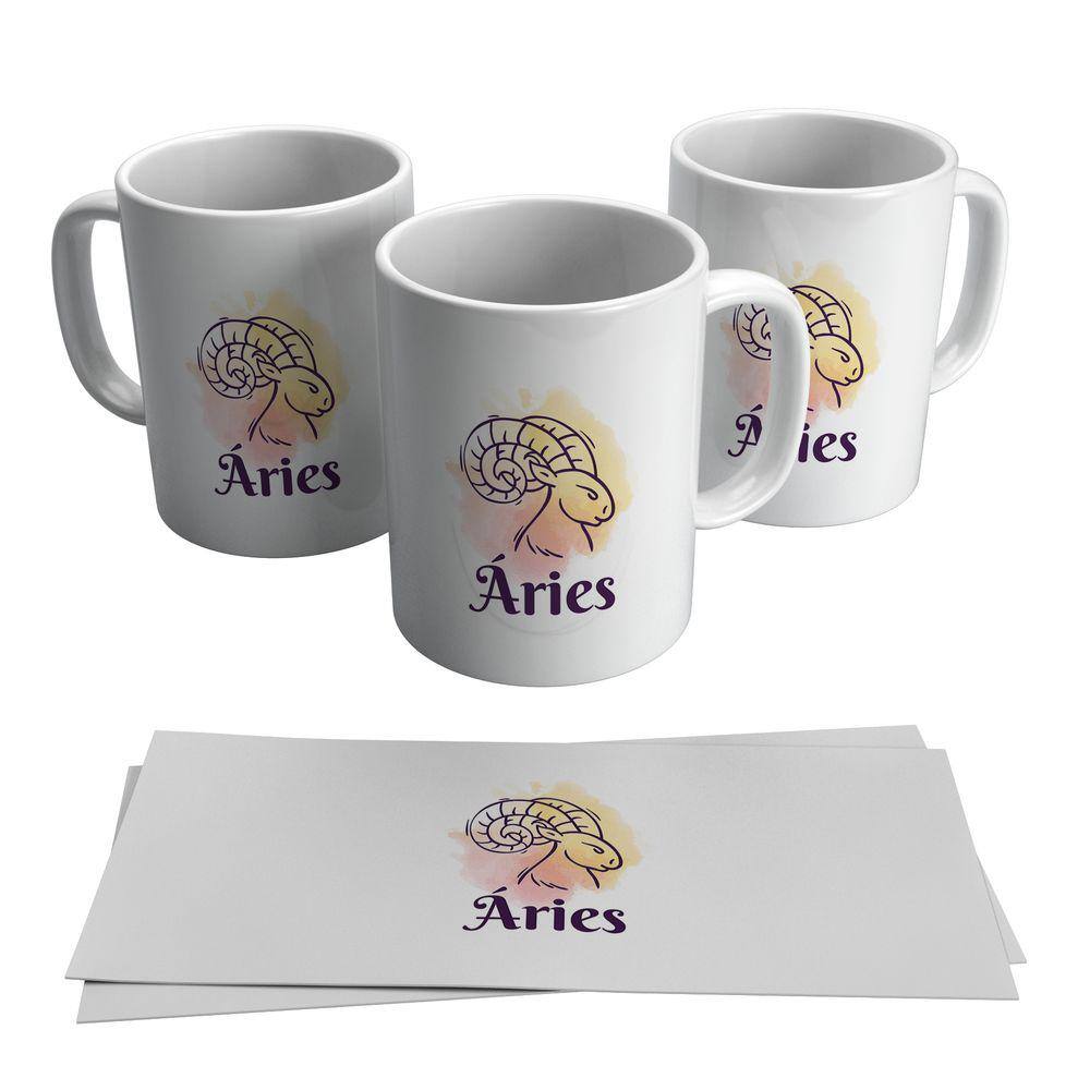 Caneca Personalizada Áries Signo Símbolo Horóscopo 325ml