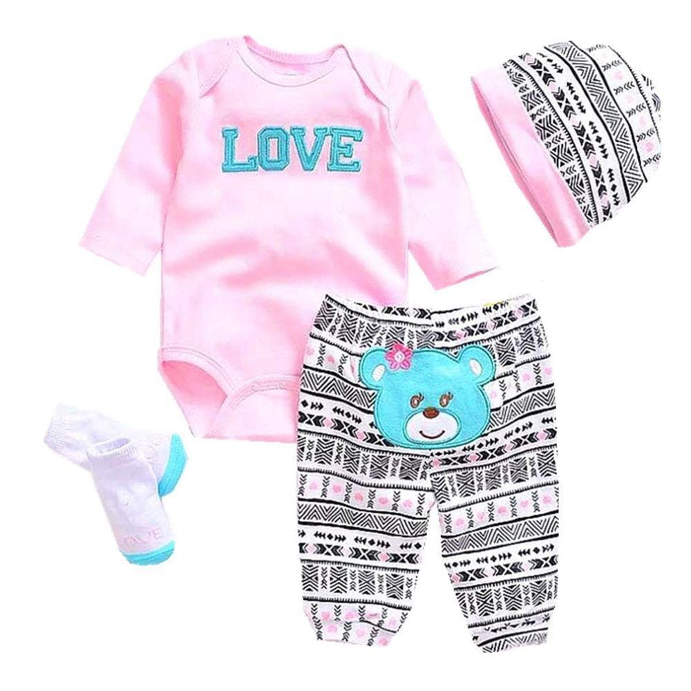 Conjunto de roupas para bonecas Reborn Pedolltree 20-22 Girl Pink Out