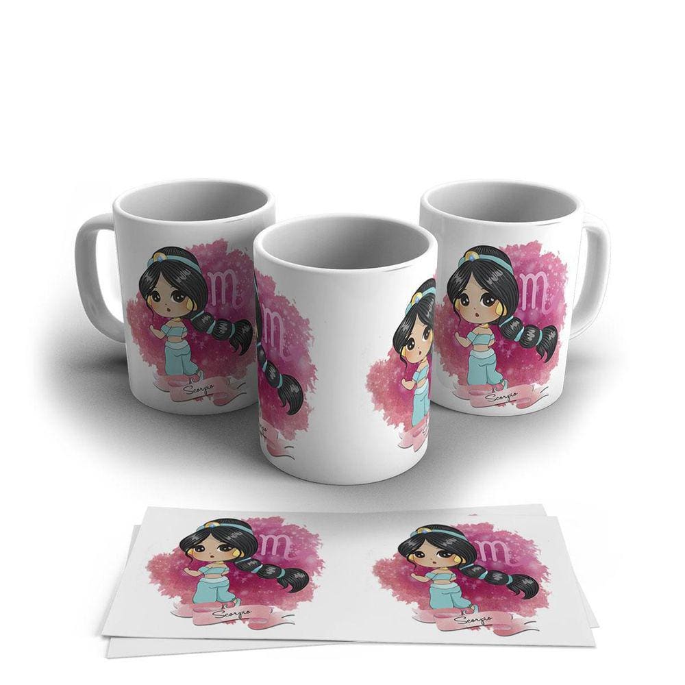 Caneca Porcelana Signo Do Zodíaco Escorpião 325ml