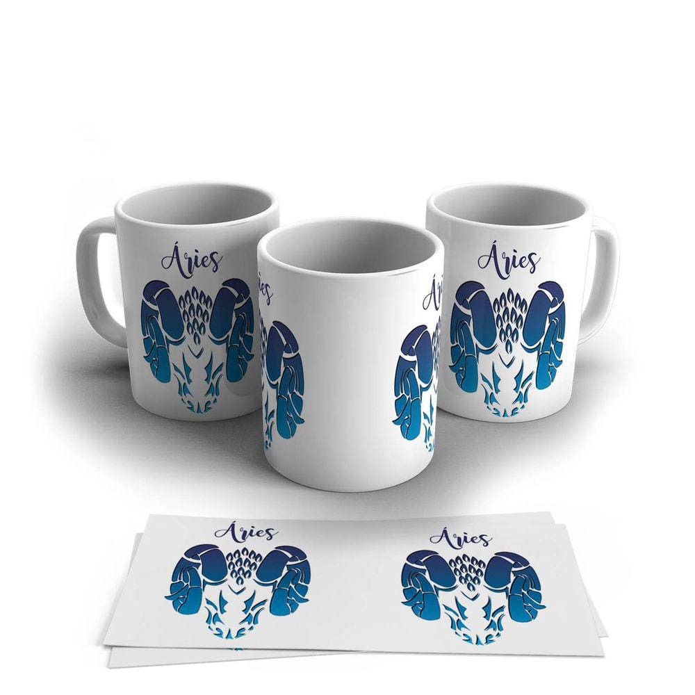 Caneca Personalizada Cerâmica Signo Áries 325ml