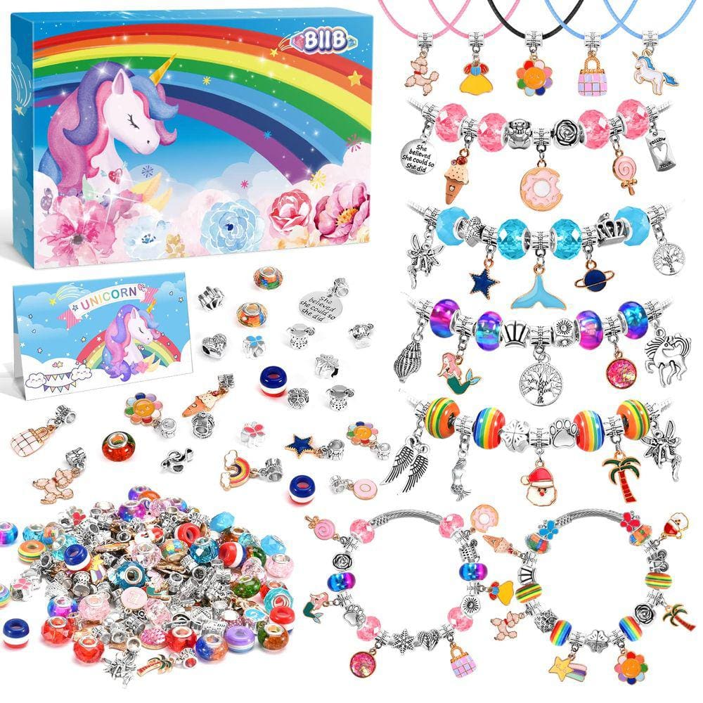 Kit de fabricação de joias BIIB para meninas de 6 a 12 anos com miçangas e cadeira