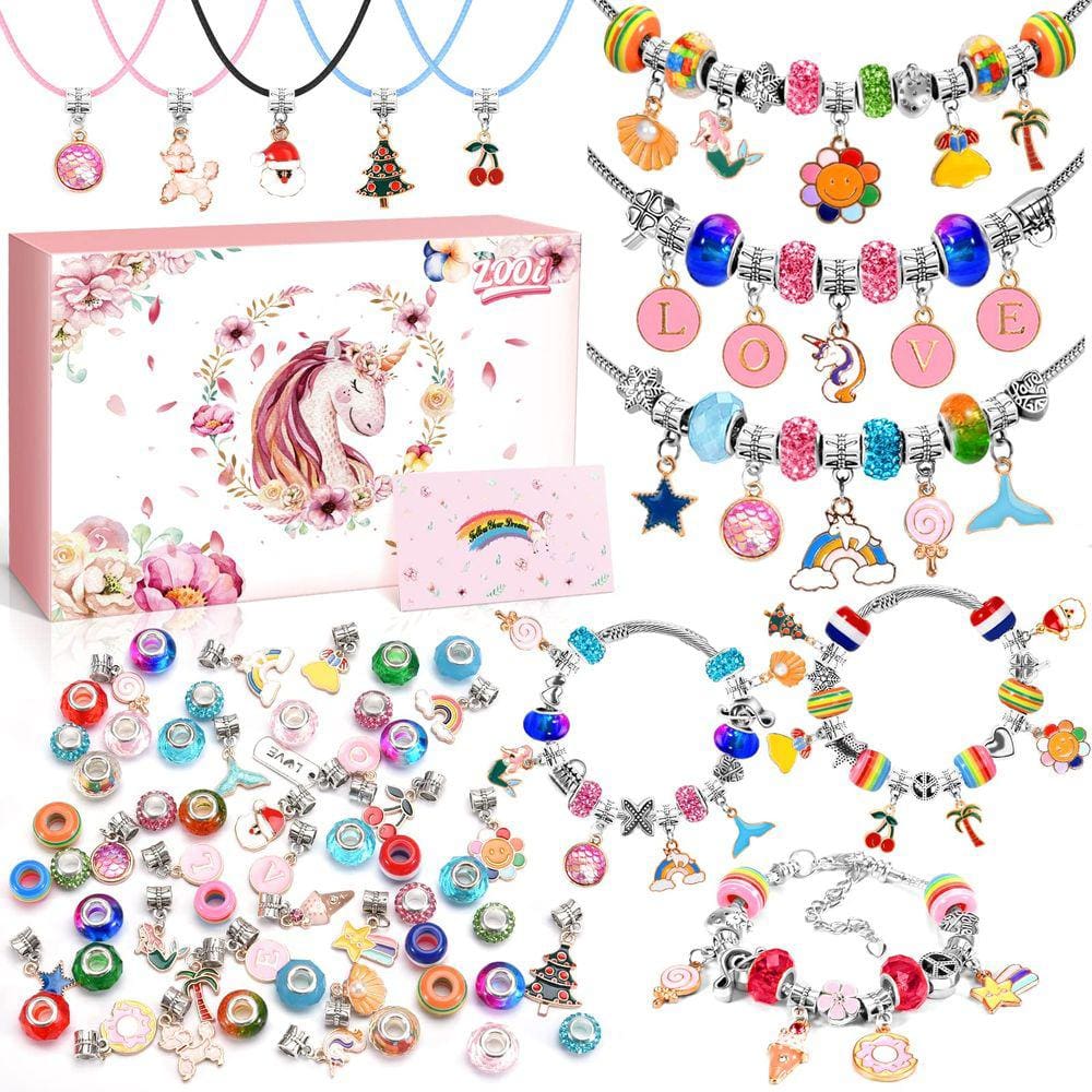 Kit de fabricação de pulseiras ZOOI para meninas de 6 a 12 anos com unicórnios Cha