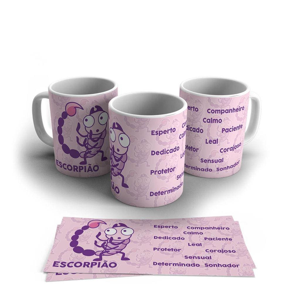 Caneca Personalizada Cerâmica Signo Escorpião 325ml
