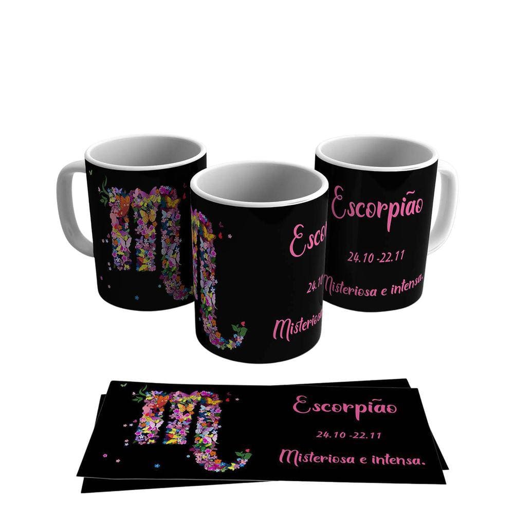 Caneca Personalizada Cerâmica Signo Escorpião 325ml