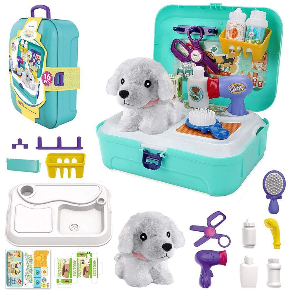 Conjunto veterinário de brinquedos TEUVO Pet Care Play Set Kit Doctor para crianças