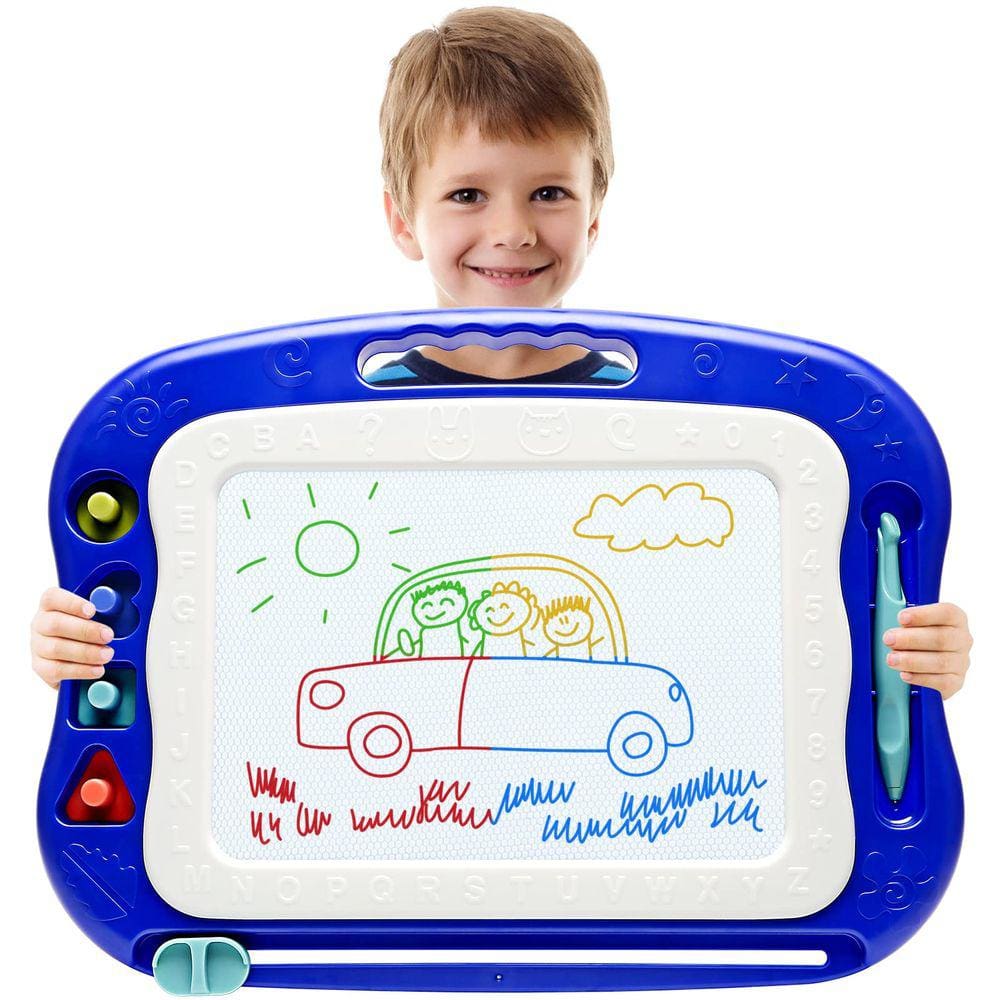 Quadro de desenho magnético Doodle Vusum para crianças de 3 a 7 anos azul