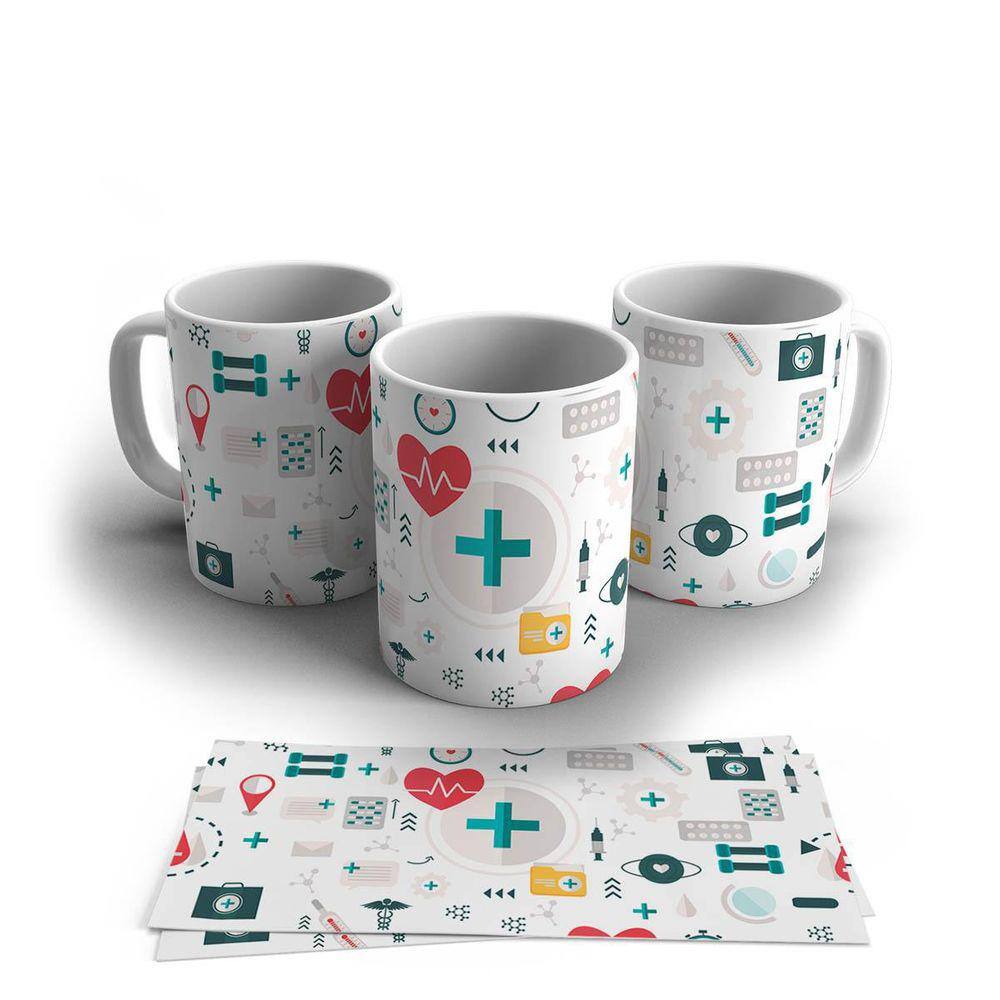 Caneca Decorada Porcelana Profissão 325ml - Enfermeiro 8598