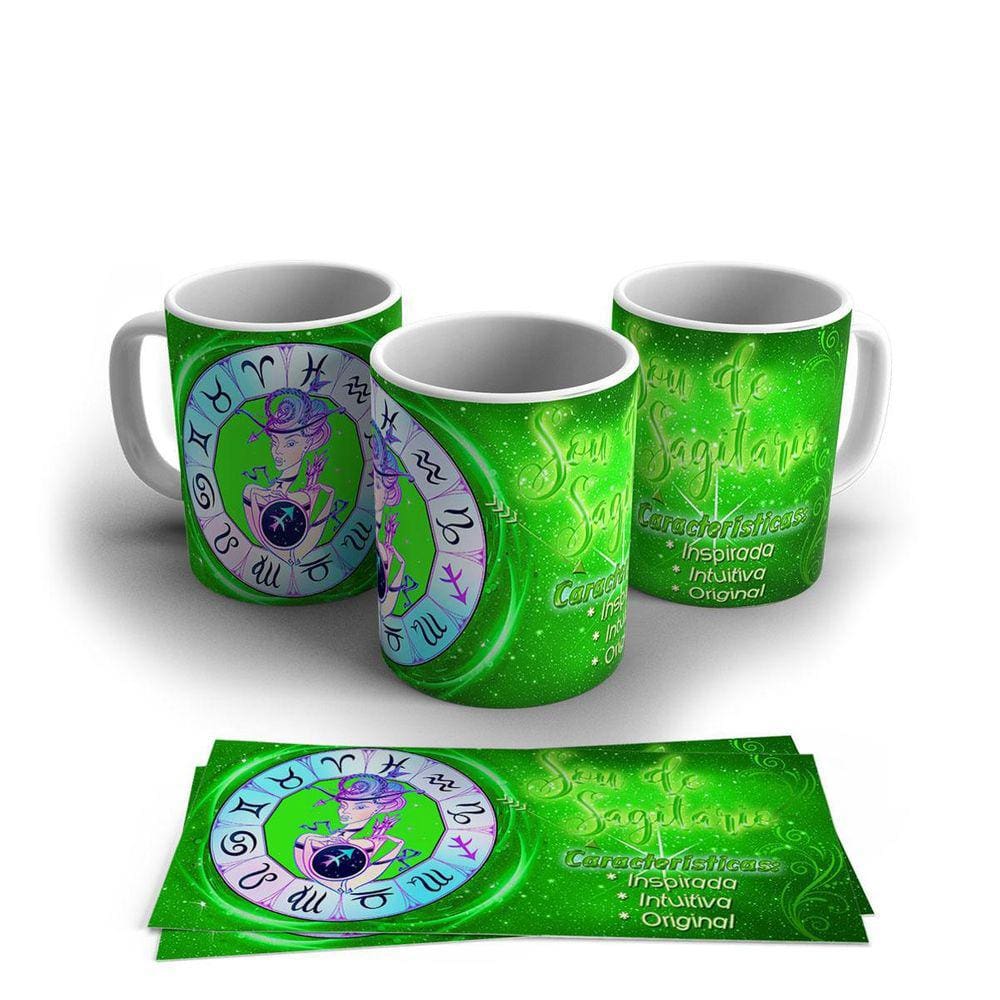 Caneca Porcelana Signo Do Zodíaco Sagitário 325ml