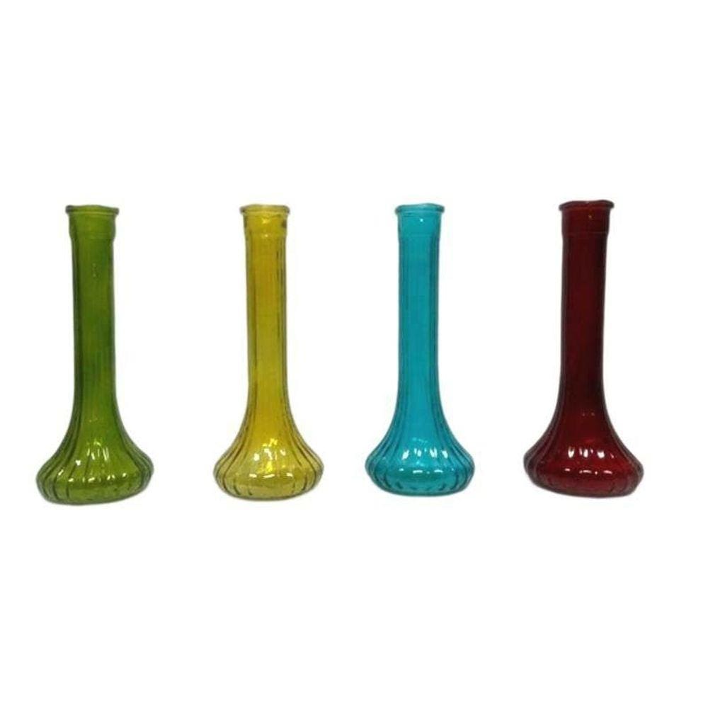Jogo de Vasos de Vidro c/ 4 Cores 23cm