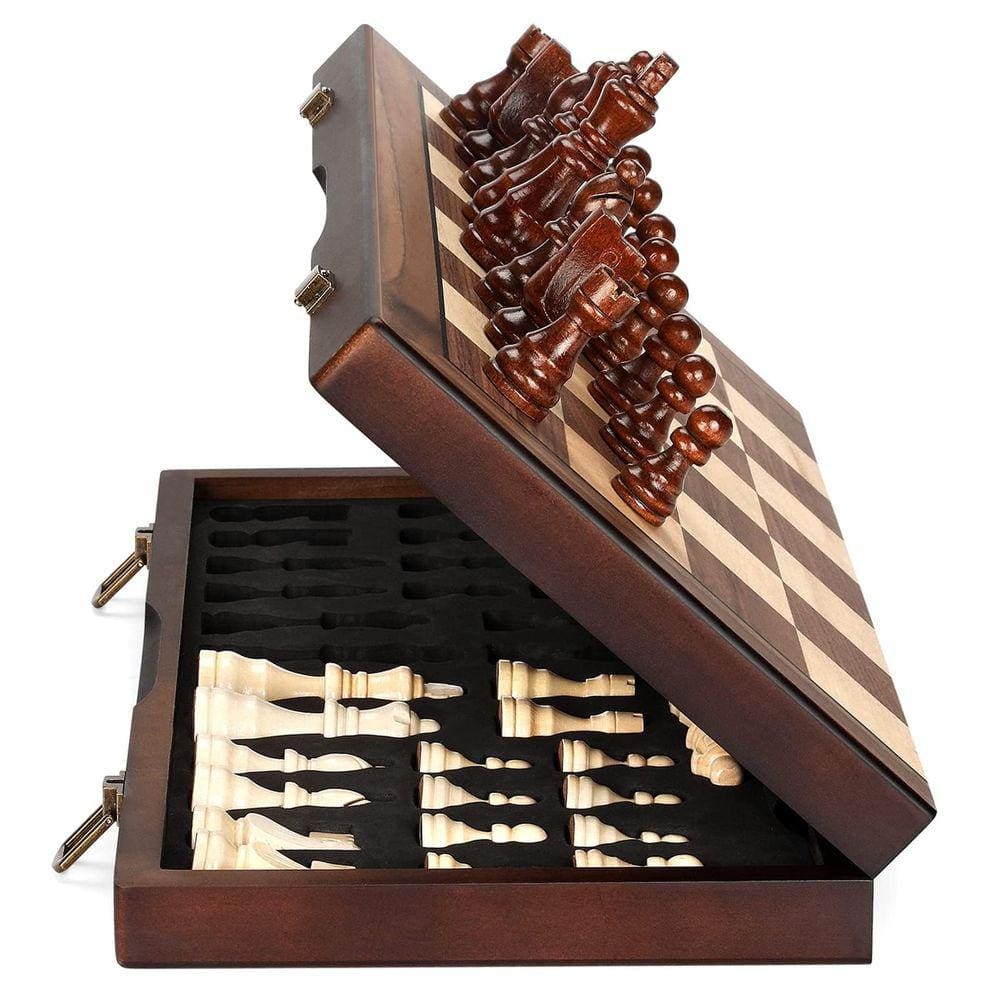Conjunto de tabuleiro de xadrez Hurdaos Magnetic Wooden 38cm com manual