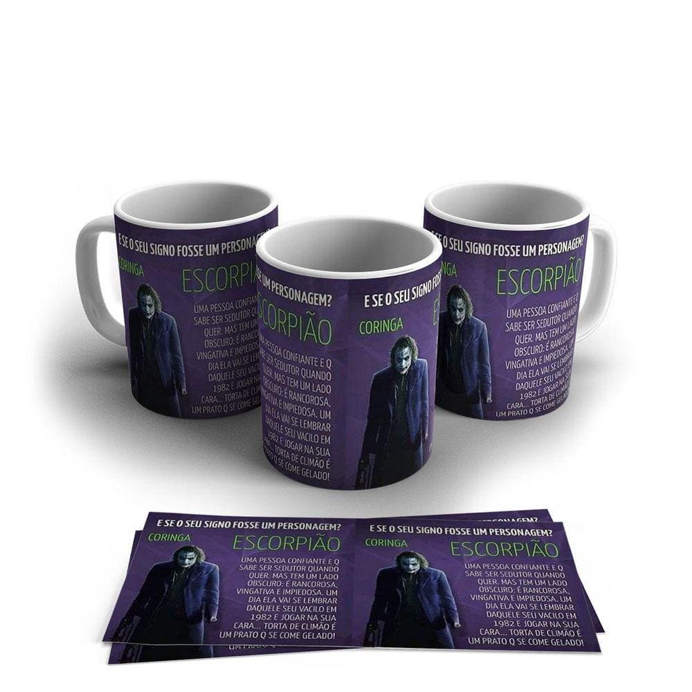 Caneca Porcelana Signo Do Zodíaco Escorpião 325Ml
