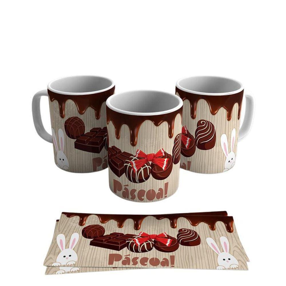 Caneca Porcelana Páscoa Chocolate Caseiro 325ml
