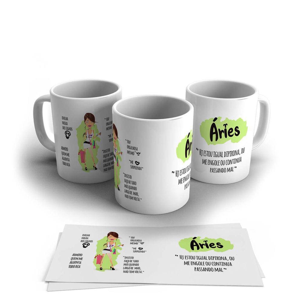 Caneca Personalizada Cerâmica Signo Áries 325ml