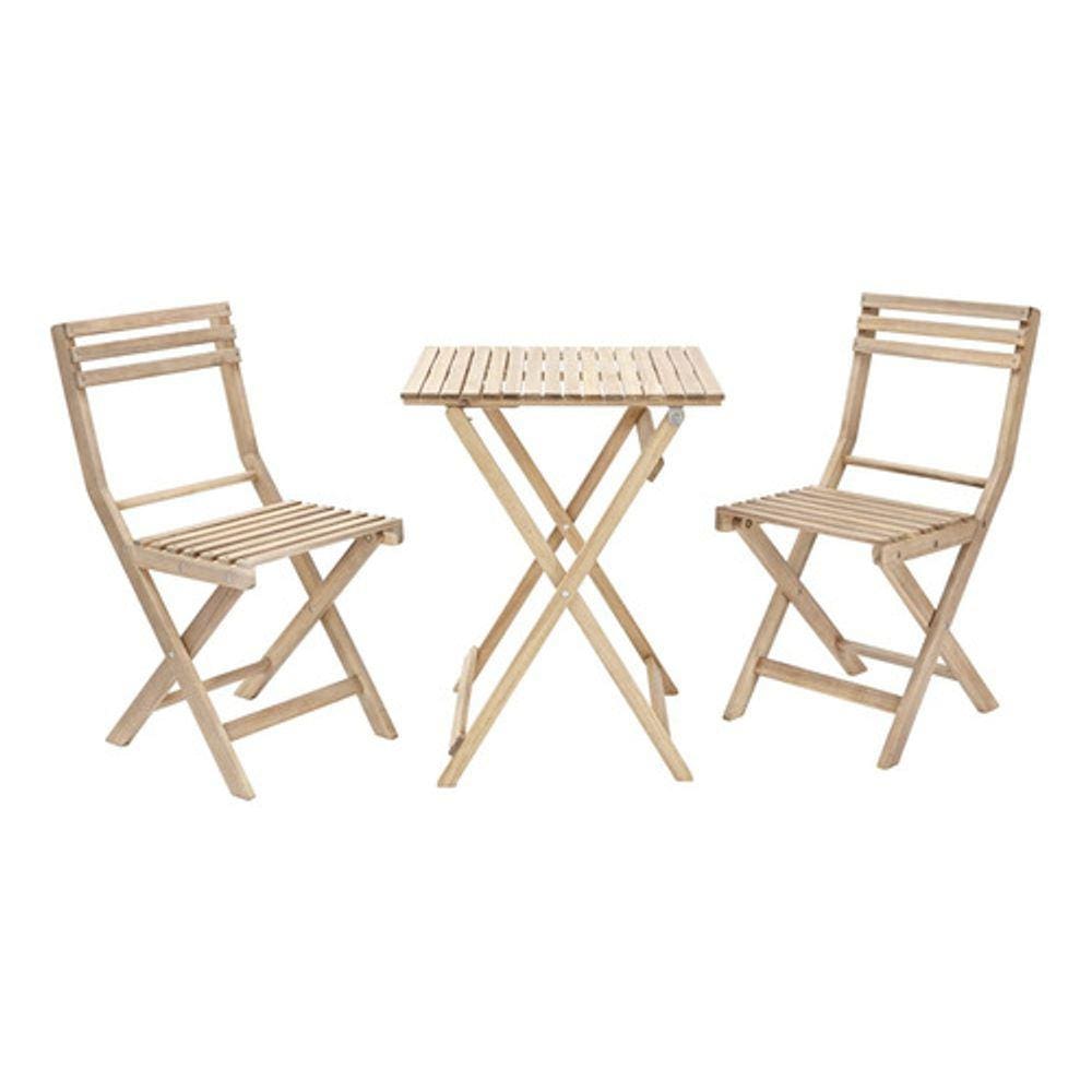 Conjunto De Madeira 2 Cadeiras E 1 Mesa - Jardim E Varanda