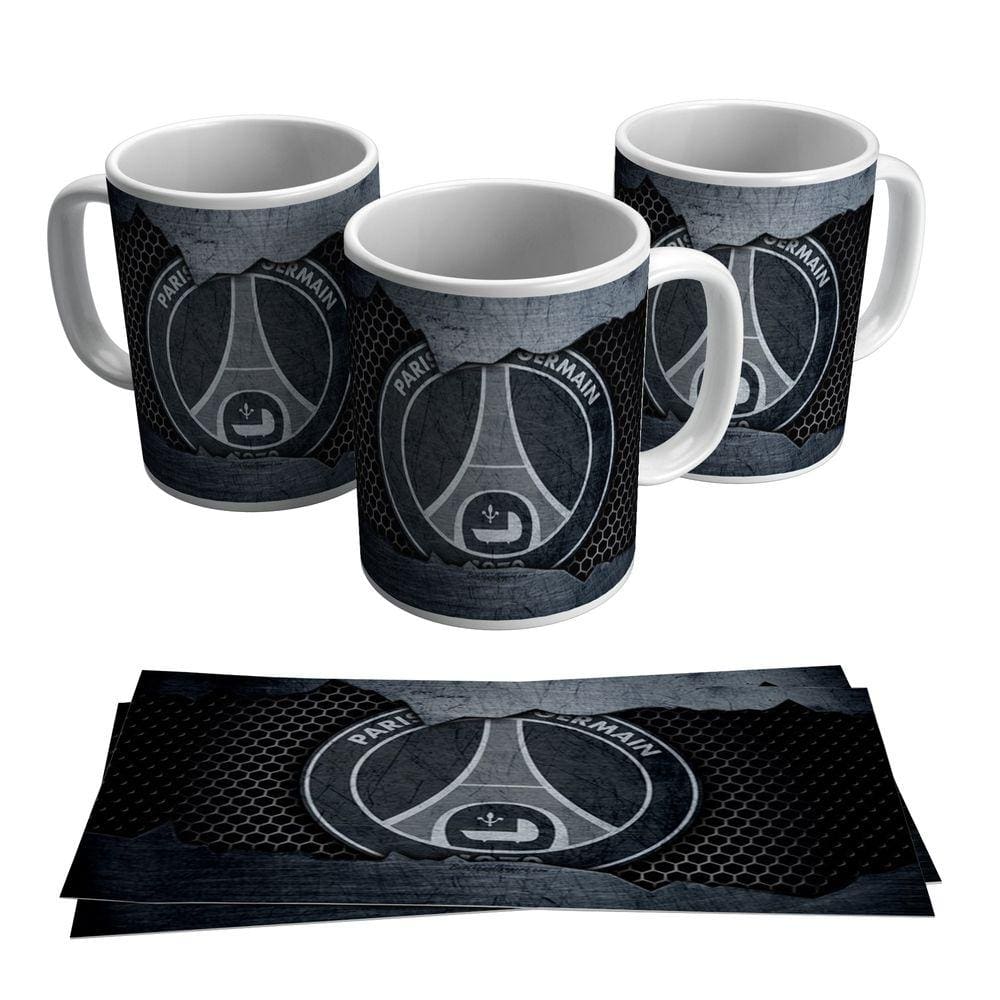 Caneca Psg Escudo Preto E Branco Time Neymar 325ml