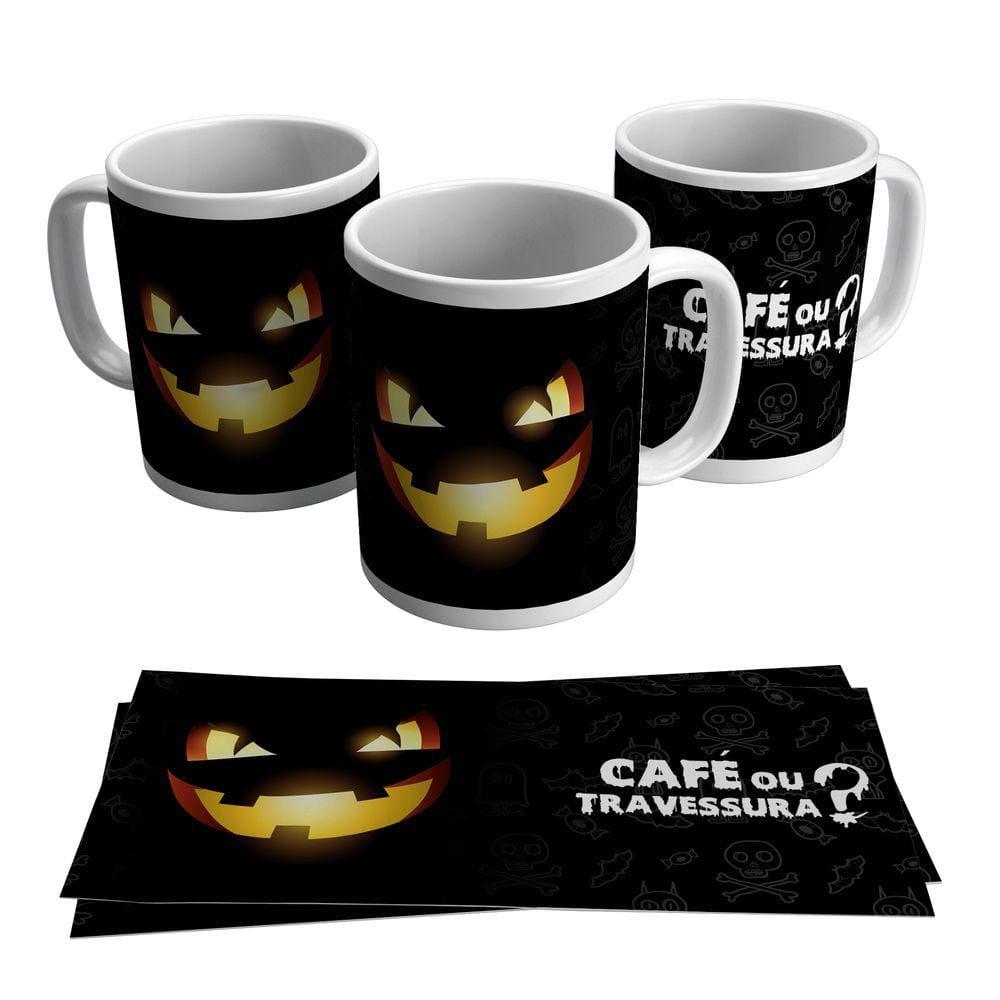Caneca Halloween Dia Das Bruxas Café Ou Travessura 325ml