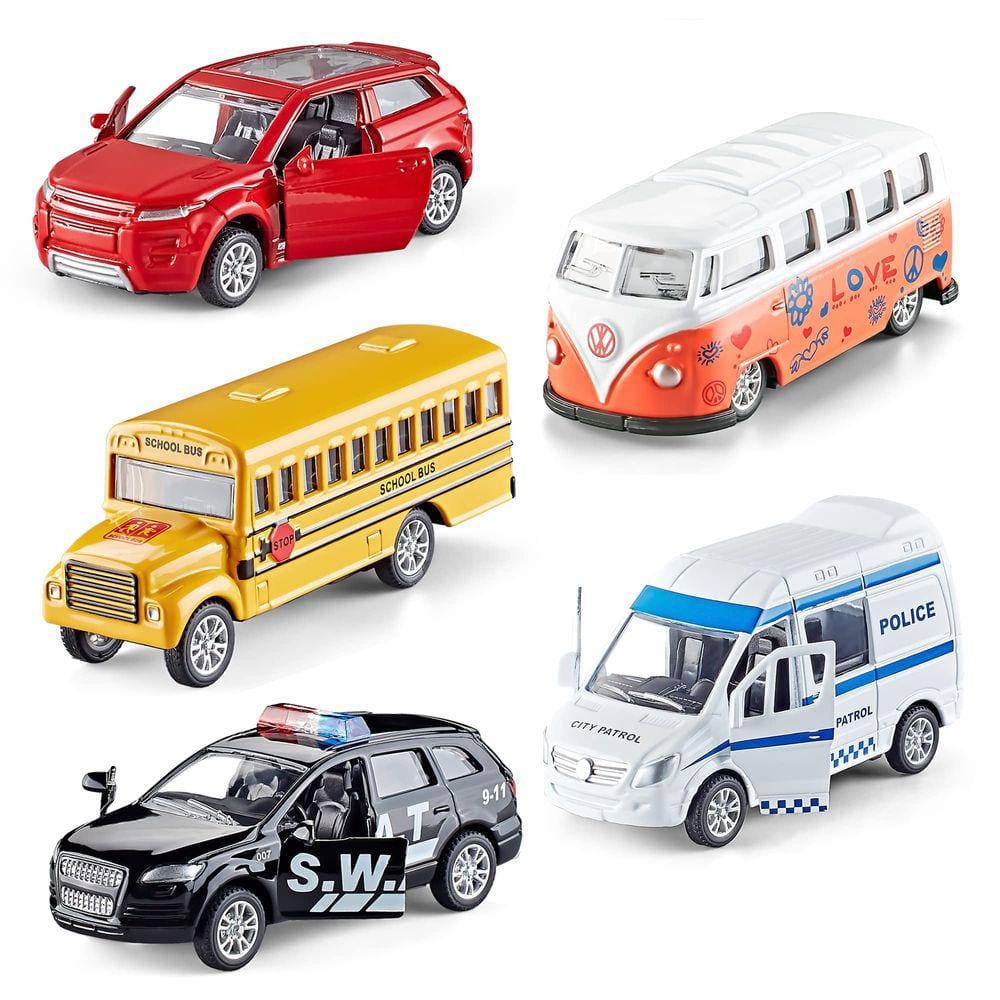 Conjunto de carros de brinquedo de metal fundido KIDAMI 1:64 com portas que podem ser abertas