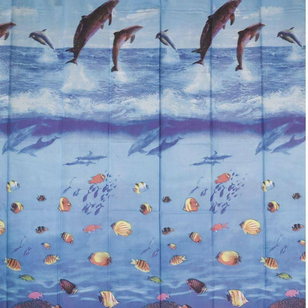 Cortina Box PVC Náuticas Color Bella Casa 198cmx180cm Azul