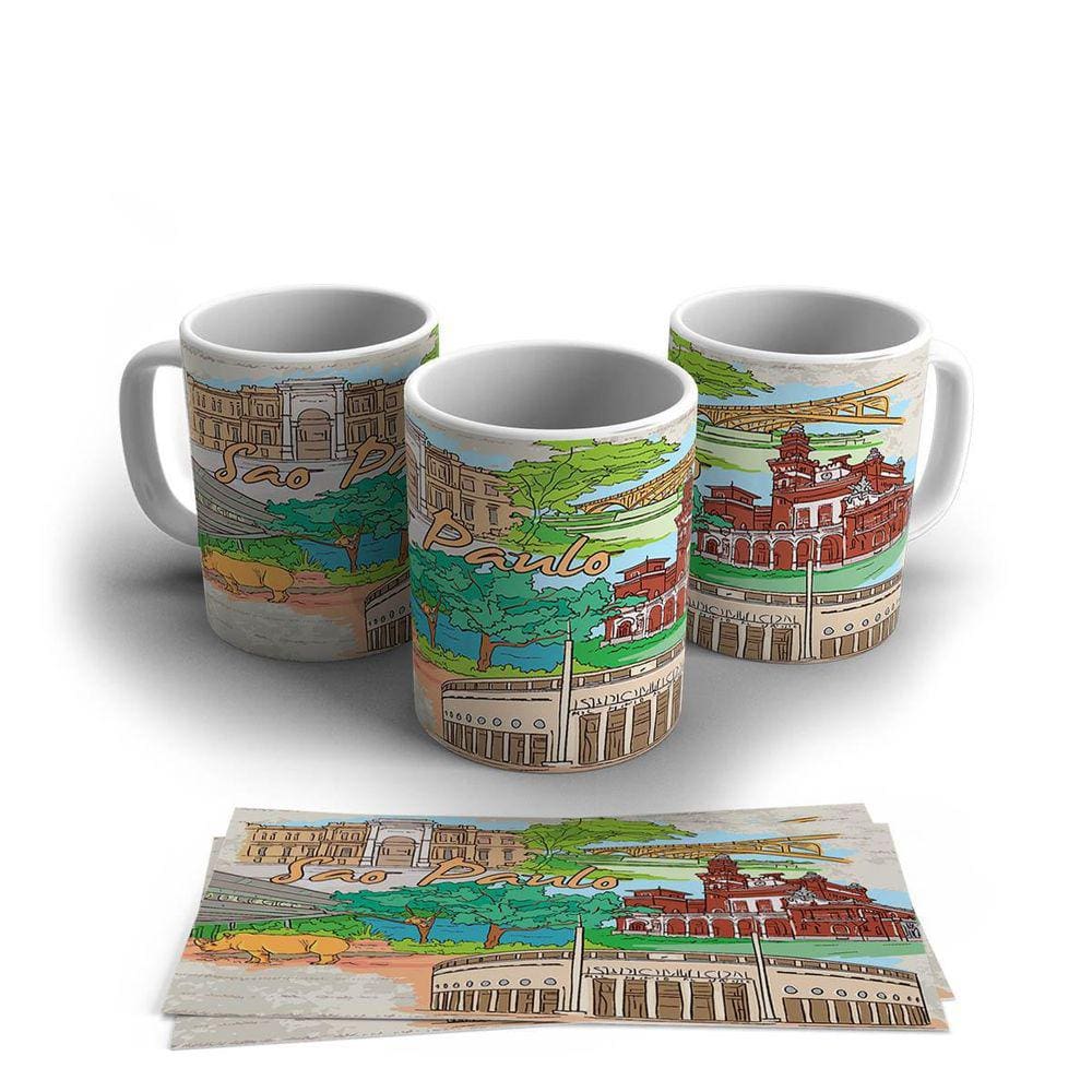 Caneca Porcelana Cidade Ou País São Paulo 325ml