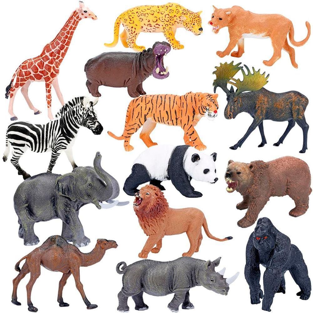 Brinquedos com figuras de animais BOLZRA Safari Animals para crianças de 3 anos ou mais