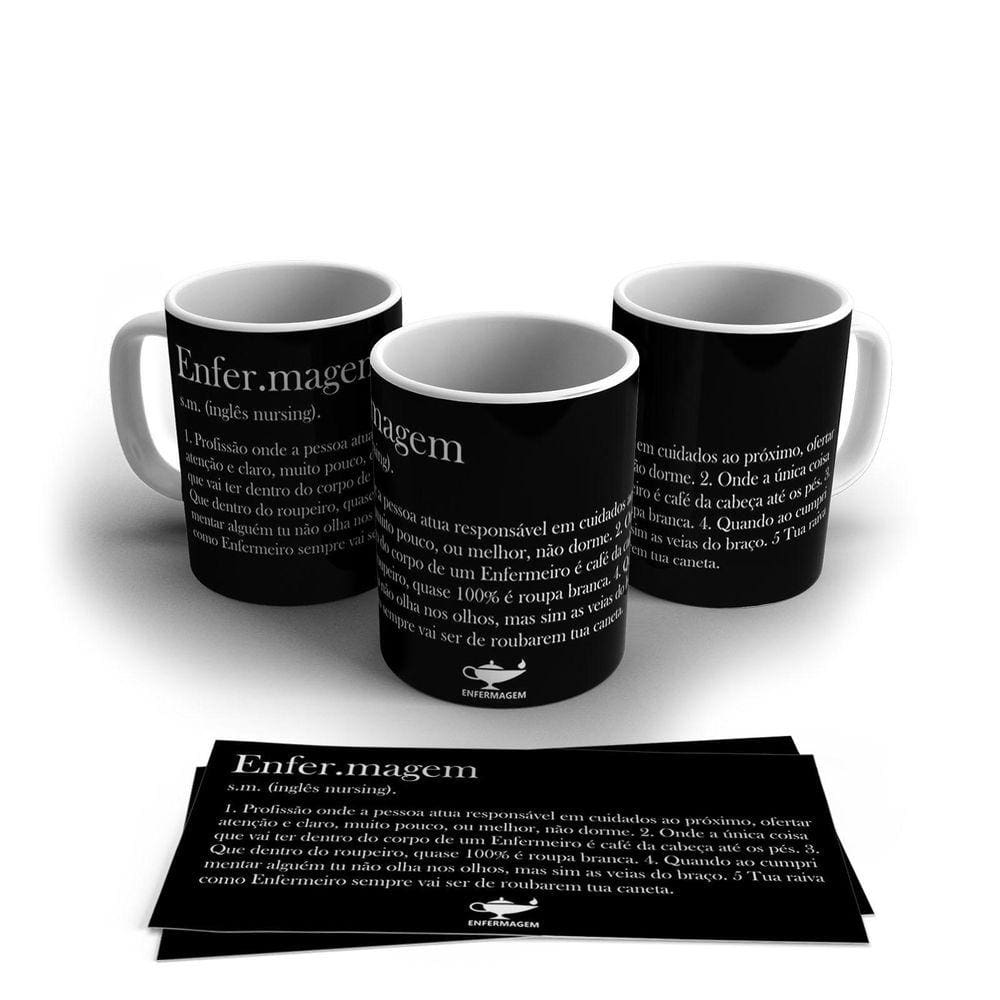Caneca Personalizada Porcelana Profissão Enfermeiro 325ml