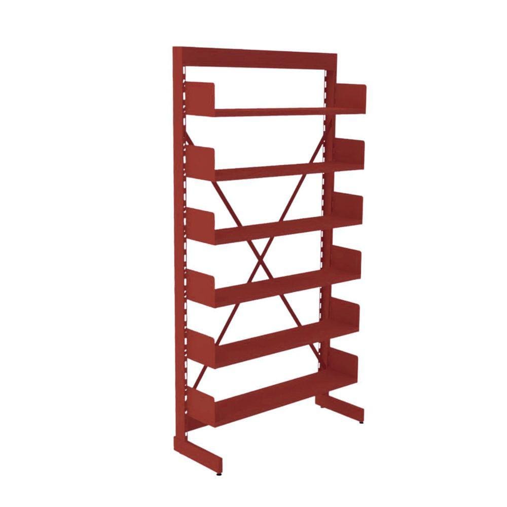 Estante Aço Biblioteca Simples sem Base Vermelho