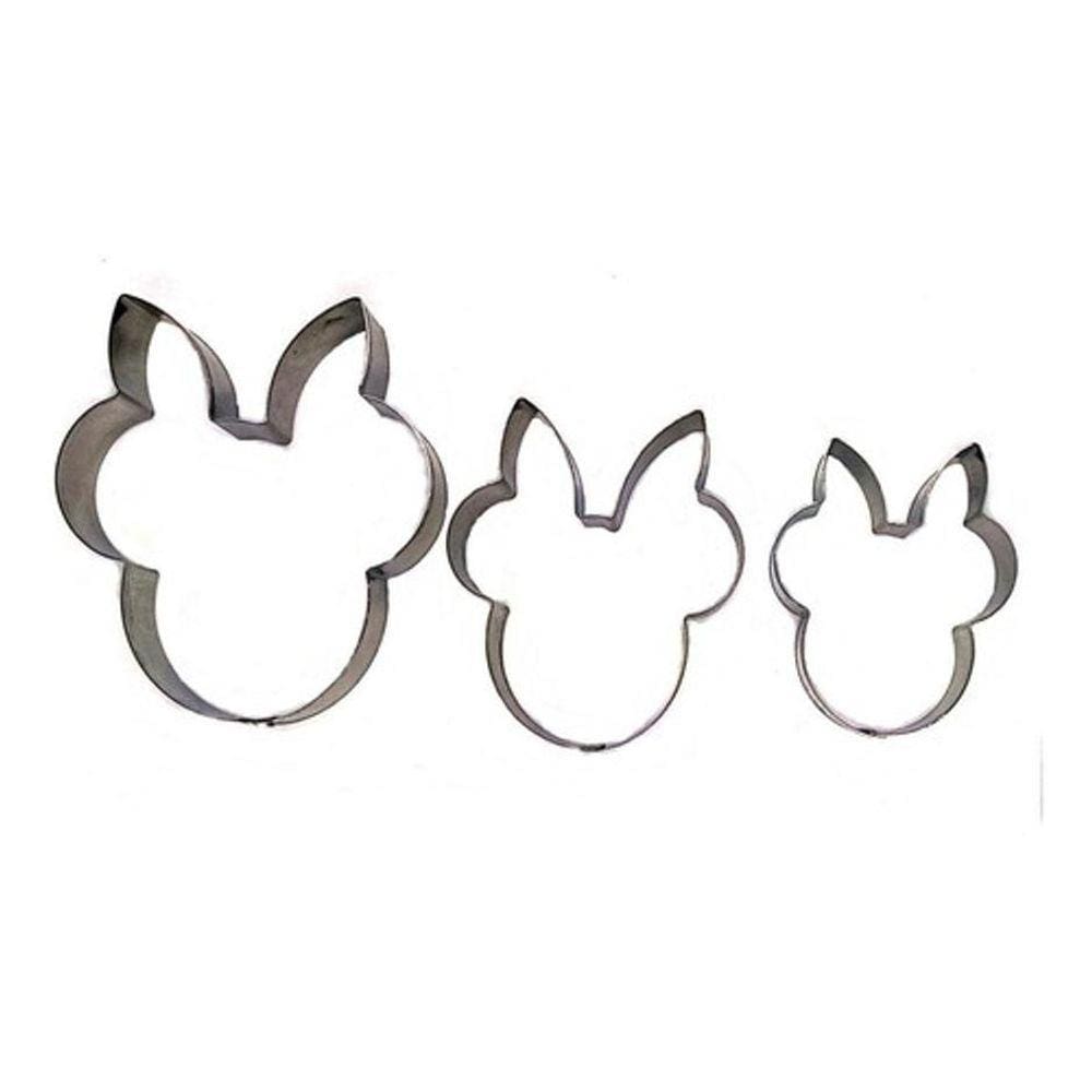 Cortador Personagem Minnie 3 Peças - Inox