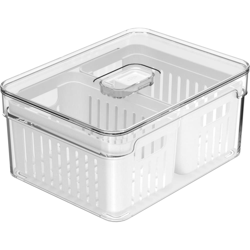 Organizador De Geladeira Cesto Duplo 2,2l Clear Fresh Ou