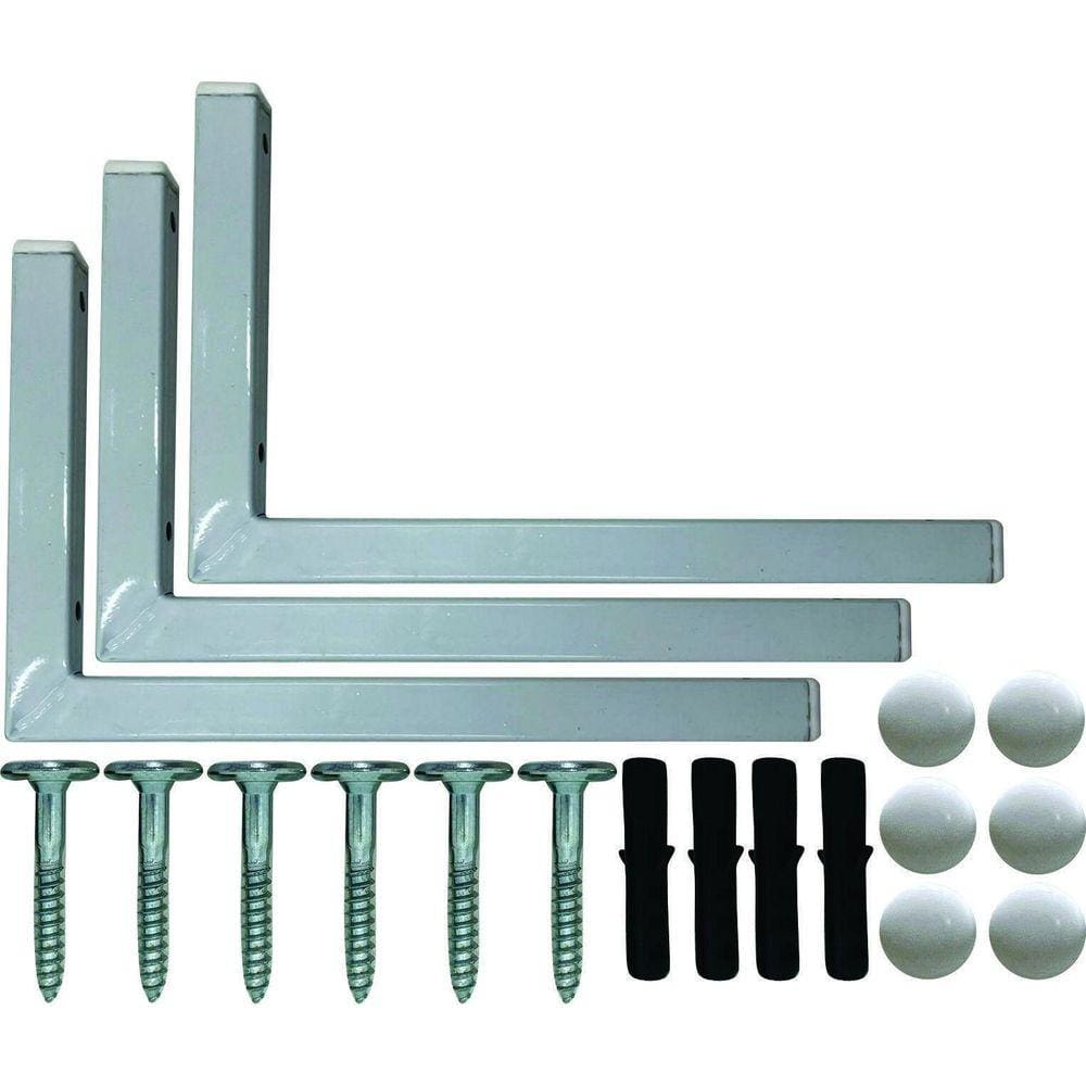 Kit 2 Suportes Mão Francesa Cantoneira Prateira Branco 25Cm