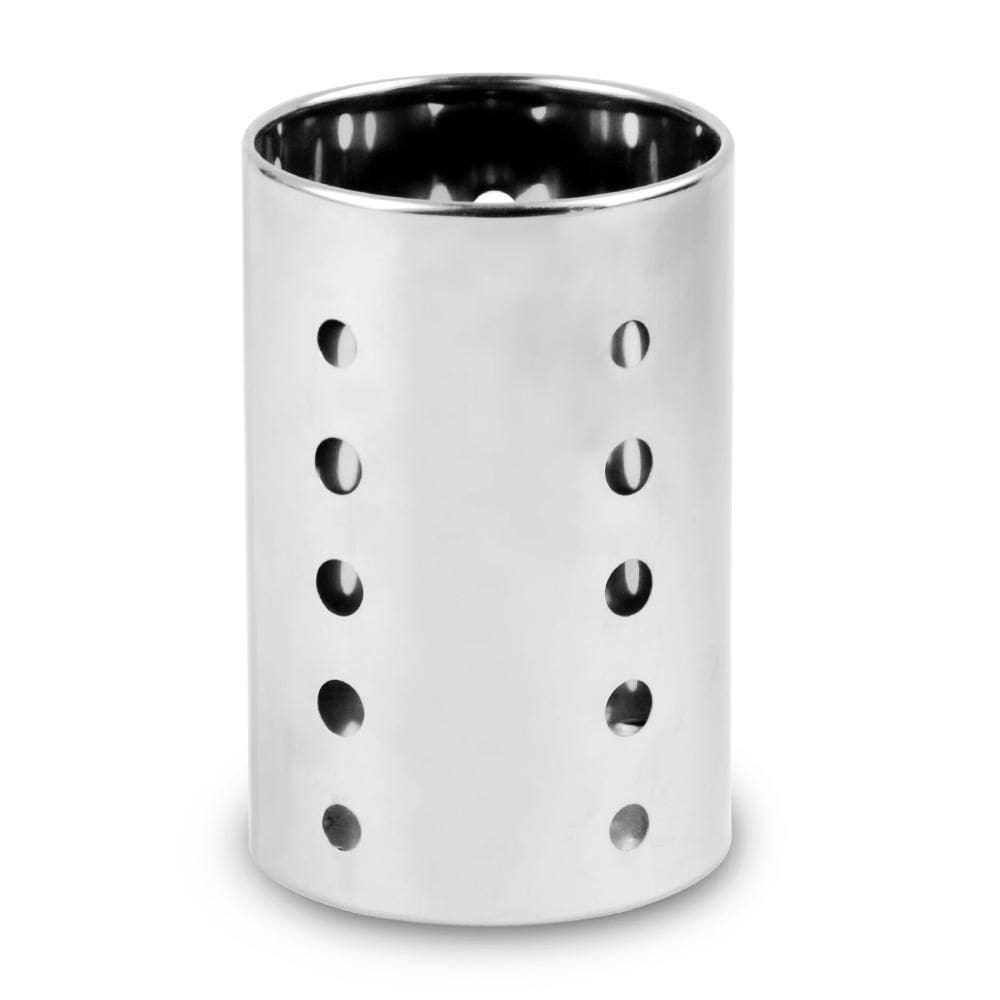 Porta Talher De Inox Redondo Vazado Premium 15X10Cm De