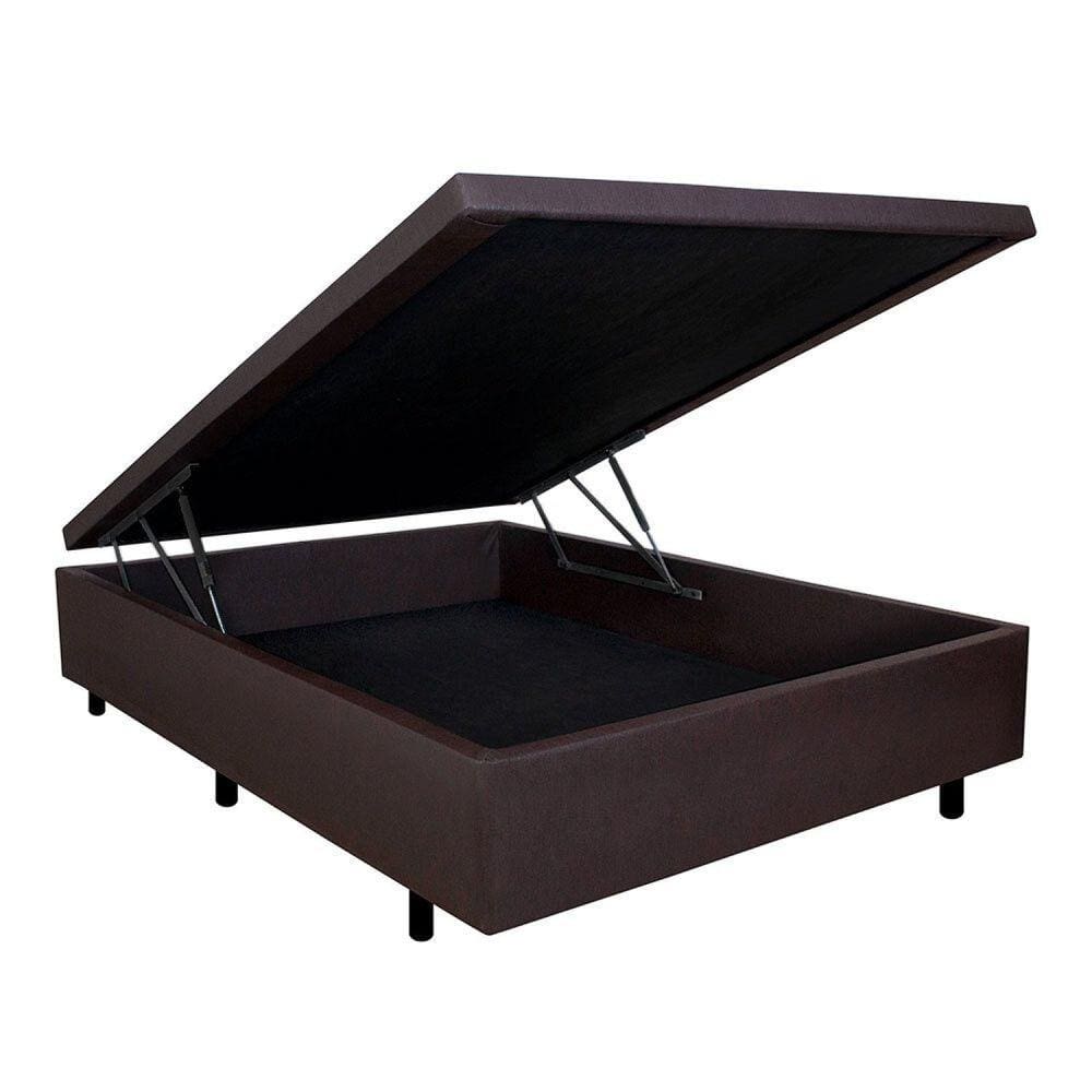 Cama Box Baú Casal Courino Marrom 138x188x42 Marrom