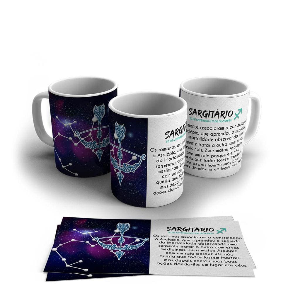 Caneca Personalizada Cerâmica Signo Sagitário 325ml