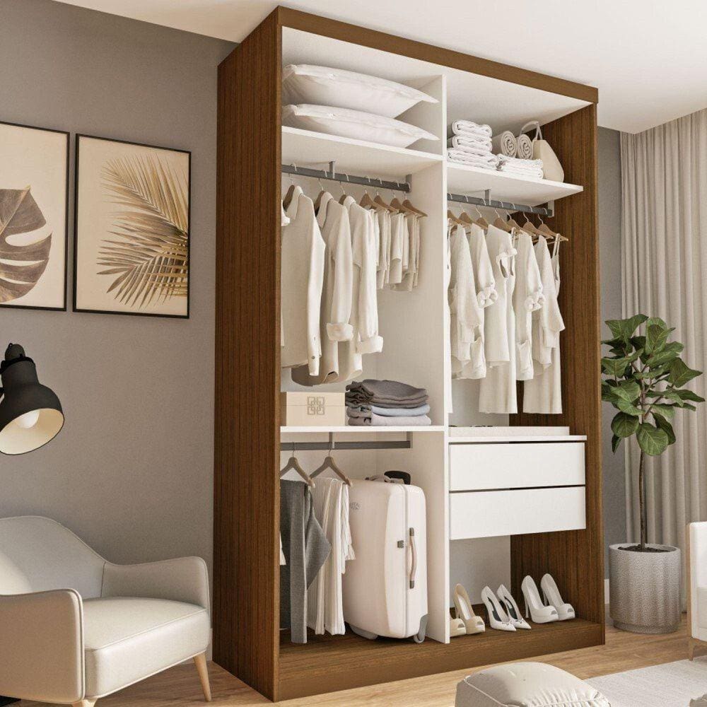 Closet Solteiro sem Portas 2 Gavetas Júlia Freijó