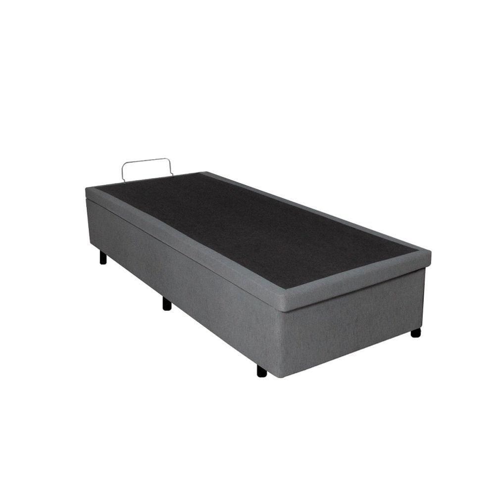 Base de Box Baú Solteiro 96x203x42cm em Courino Cinza