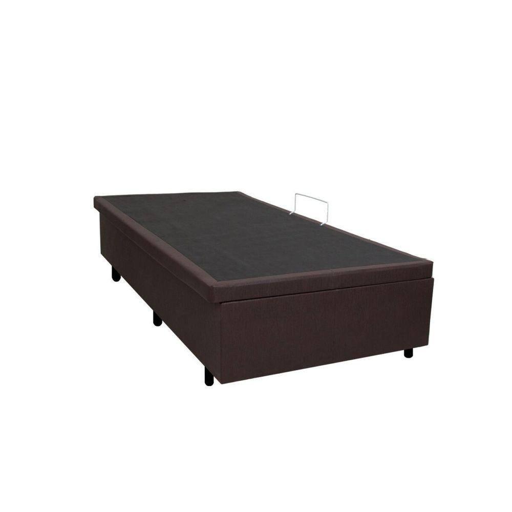 Base Box Baú Solteirão 96x203x34cm Sintético Marrom