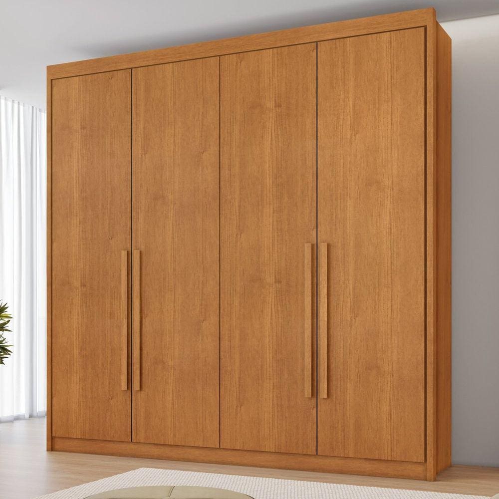 Guarda Roupa Casal 4 Portas 4 Gavetas Bergame Cinamomo