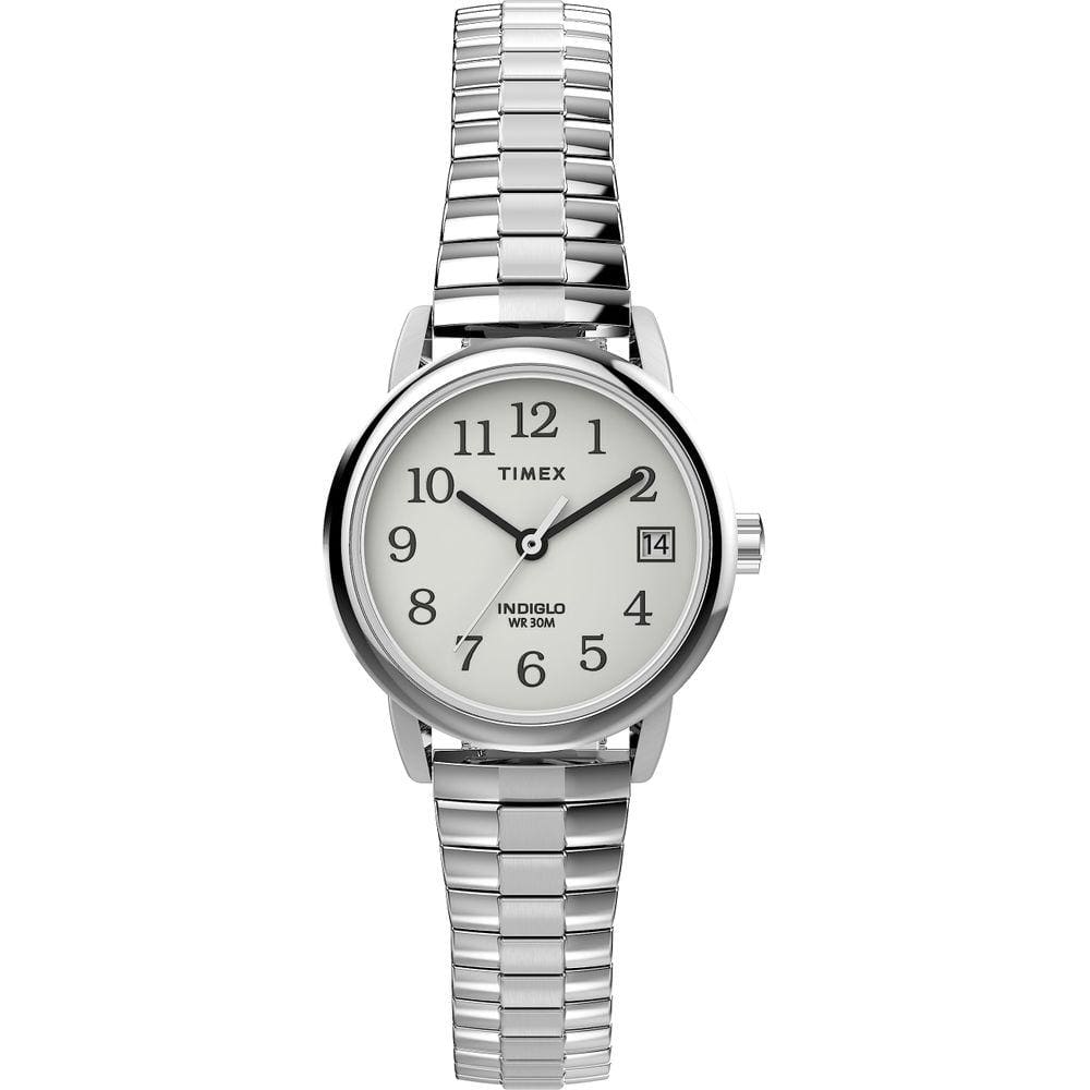 Relógio Timex Easy Reader Classic, estojo de 25 mm, mostrador branco, feminino