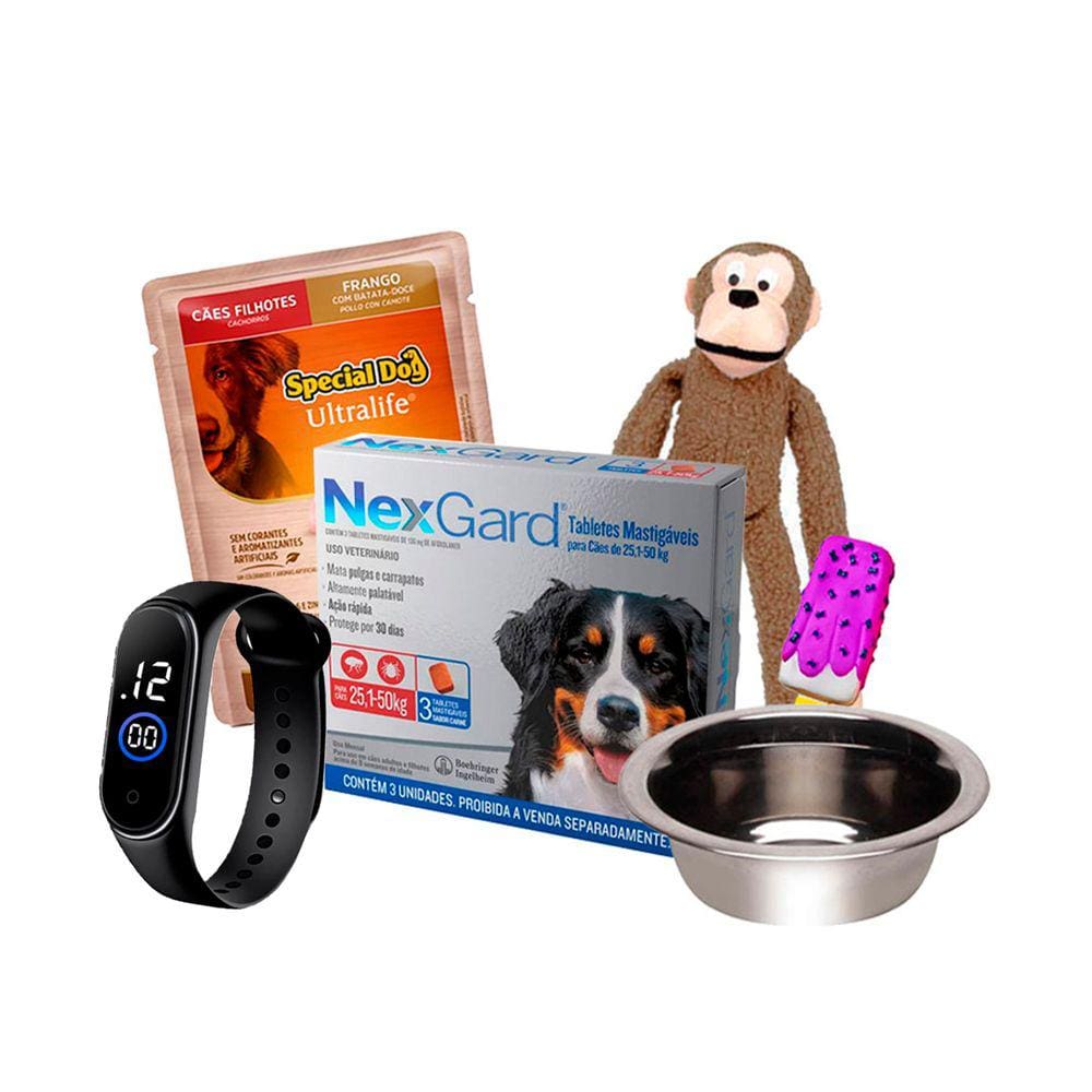Nexgard Antipulgas E Carrapatos Cães 25,1 A 50kg C/3 Comprimidos + Surpresa