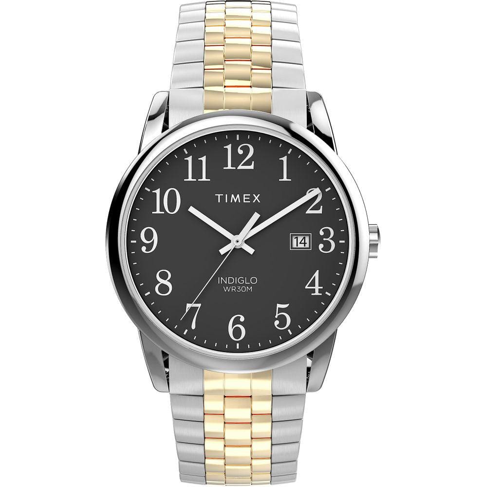 Relógio Timex Easy Reader Classic de 38 mm para homens com faixa de dois tons