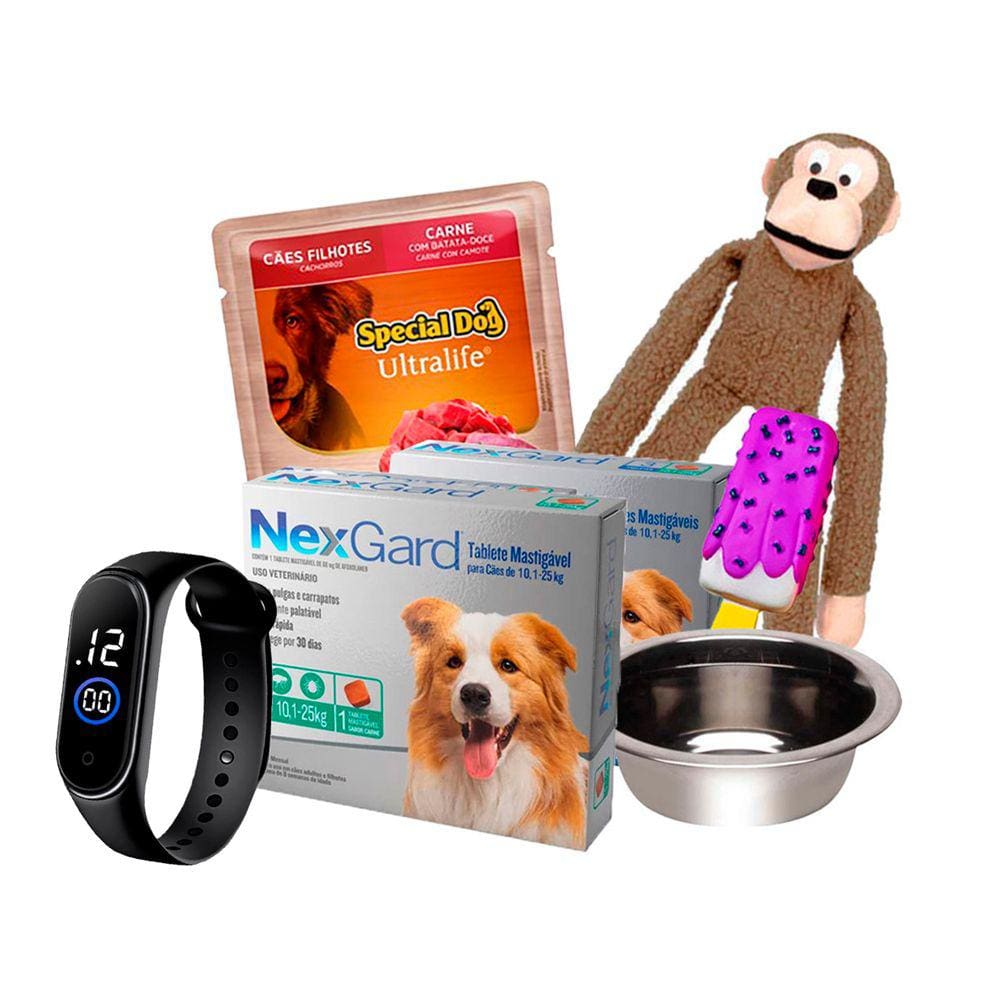 Kit 2 Nexgard Antipulgas Cães 10,1 a 25kg C/3 + Surpresa