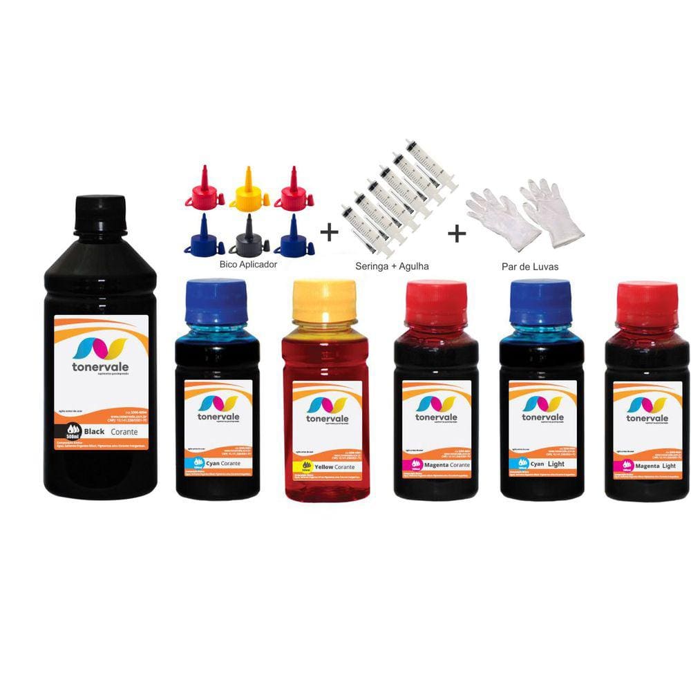 Kit 6 Tinta Para Epson L800 L810 L850 L805 L1800 800ml Platinum