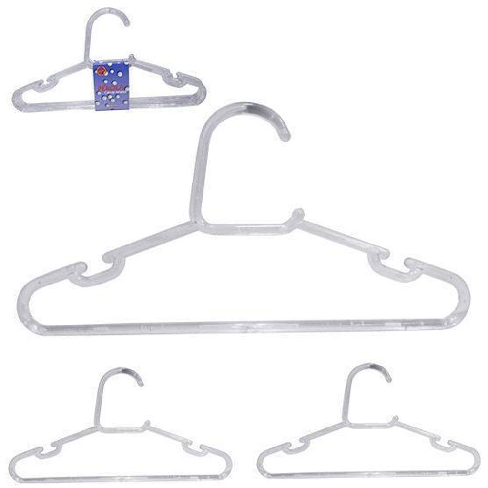 Cabide Roupa Infantil Plastico Perola Cava 3 Pecas 27,5X14Cm